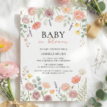 Invitación de Ducha Floral Primaveral de Rosa y Ve