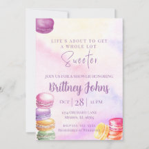 Invitación de ducha inspirada en Macarons Colorido
