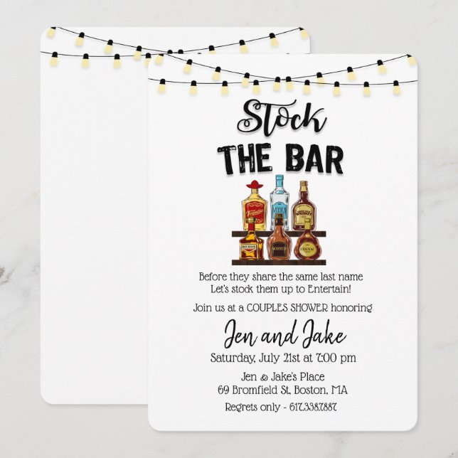 Invitación de ducha mixta para parejas para abaste (Anverso / Reverso)