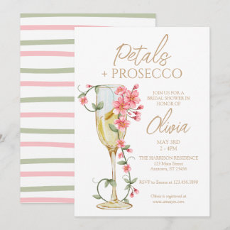 Invitación de ducha nupcial floral Pétalos y Prose