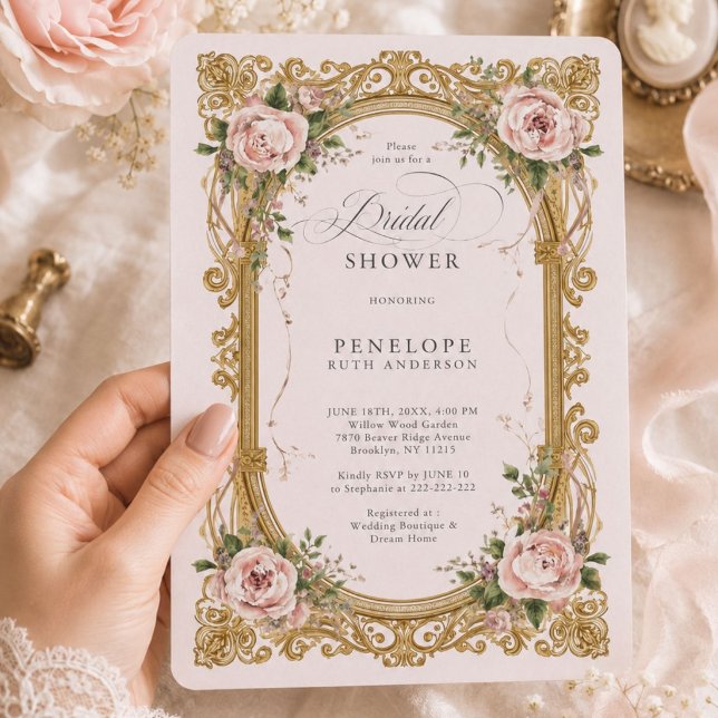 invitación de ducha nupcial floral victoriana (Subido por el creador)