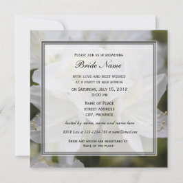 Invitación de ducha nupcial, flores de azalea blan