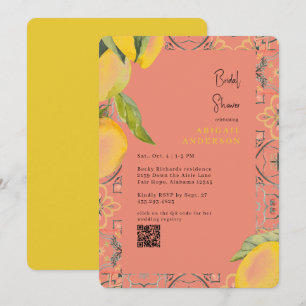 Invitación de Ducha Nupcial Redondeada de Limones