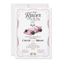 Invitación de ducha para cuna de Little Racer