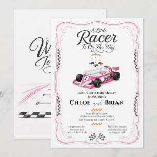 Invitación de ducha para cuna de Little Racer