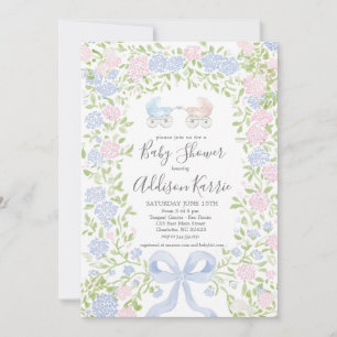 Invitación de ducha para gemelos, ducha de cocheci