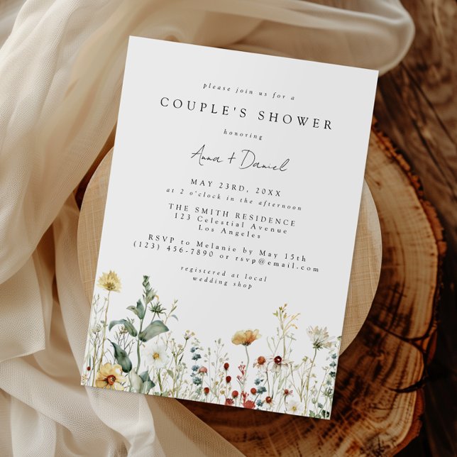 Invitación de ducha para pareja con campo de flore (Subido por el creador)