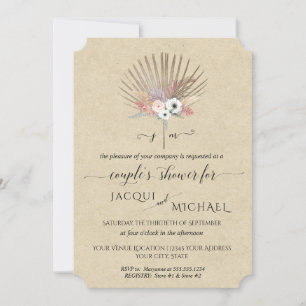 Invitación de ducha para parejas con hierba de Pam