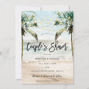 invitación de ducha para parejas de palmeras de pl