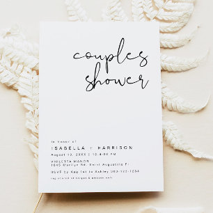 Invitación de ducha para parejas minimalista moder