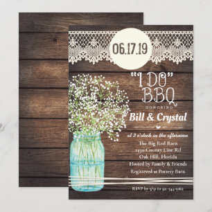 Invitación de ducha para parejas Rustic Wood I Do