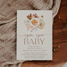 Invitación de ducha "Pumpkin Spice Spice Baby"