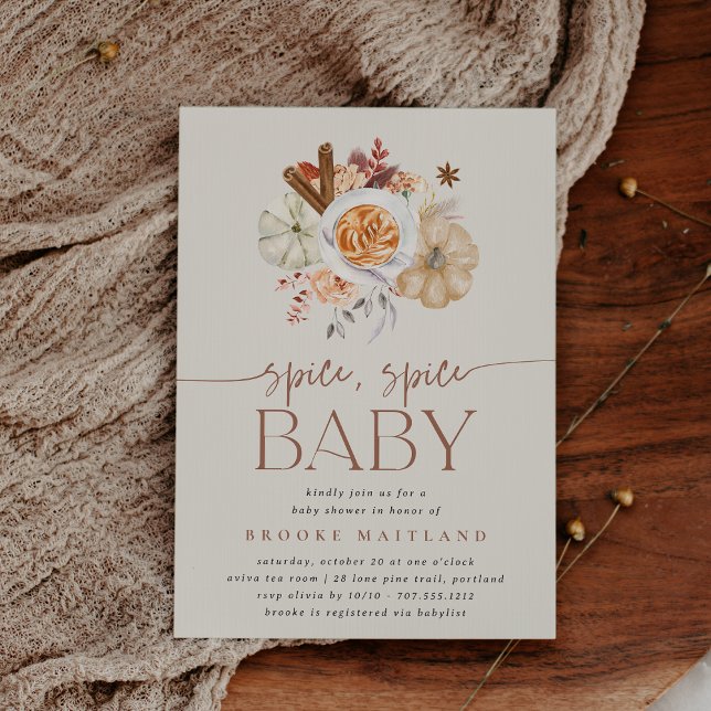 Invitación de ducha "Pumpkin Spice Spice Baby" (Subido por el creador)
