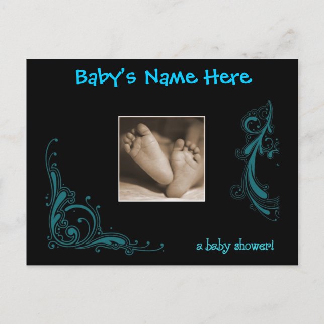 Invitación de ducha Regal Blue Baby Boy (Anverso)