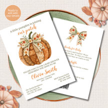 Invitación de Ducha Todo en Uno de Calabaza Cottag