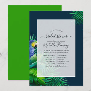 Invitación de ducha virtual tropical