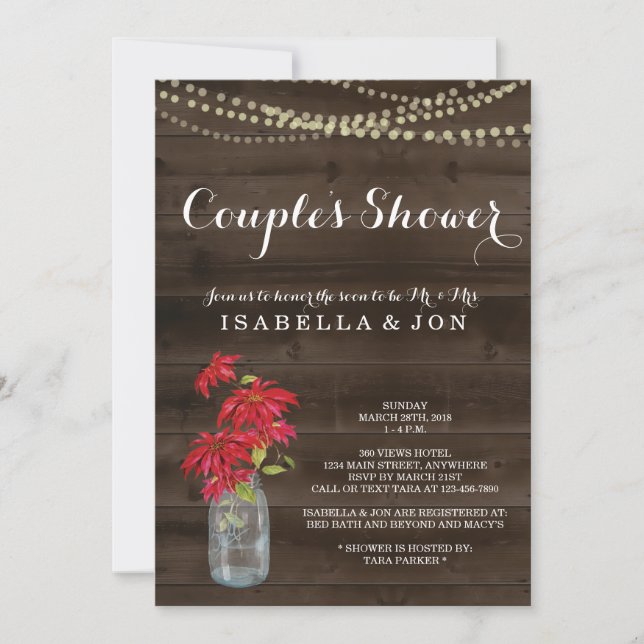 Invitación de duchas de parejas - Novia, Boda, beb (Anverso)