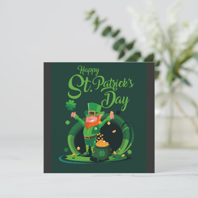 Invitación de duende del día de San Patricio (Anverso de pie)