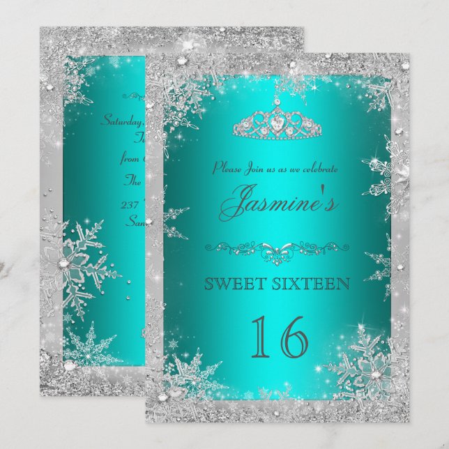 Invitación de dulce 16 de plata para un país de la (Anverso / Reverso)