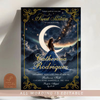 Invitación de Dulces Dieciséis Azul Polvoriento No