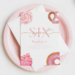 Invitación de dulces y seis cumpleaños