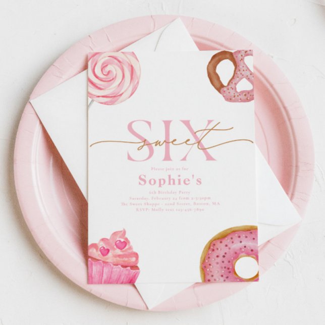 Invitación de dulces y seis cumpleaños (Subido por el creador)