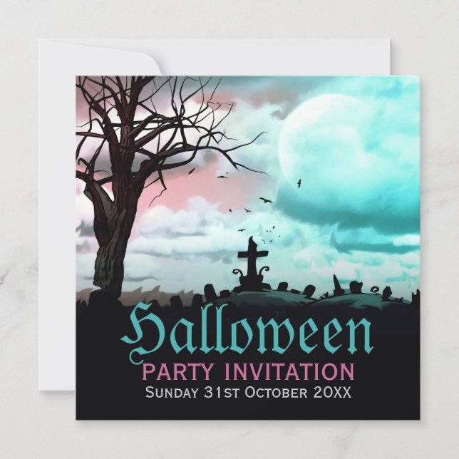 Invitación de Dusk a cementerio de Halloween (Anverso)