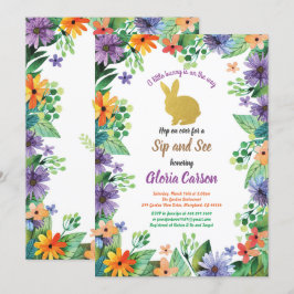 invitación de Easter bunny sip and see