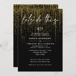 Invitación de Edgy Moda Gold Purpurina Garland