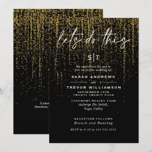 Invitación de Edgy Moda Gold Purpurina Garland