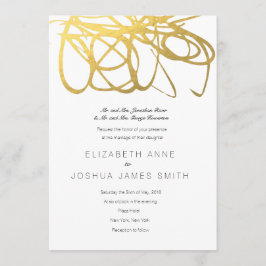 Invitación de efecto oro de boda personalizada