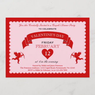 Invitación de El día de San Valentín cupido