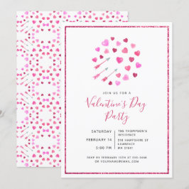 Invitación de el día de San Valentín de corazones