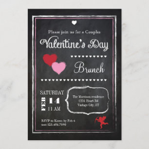 Invitación de El día de San Valentín de tablero de