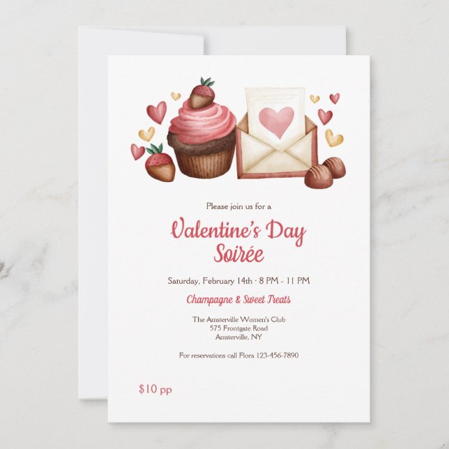 Invitación de el día de San Valentín Soirée (Anverso)