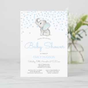 Invitación de elefante azul editable