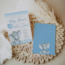 Invitación de Elephant Boy Baby Shower