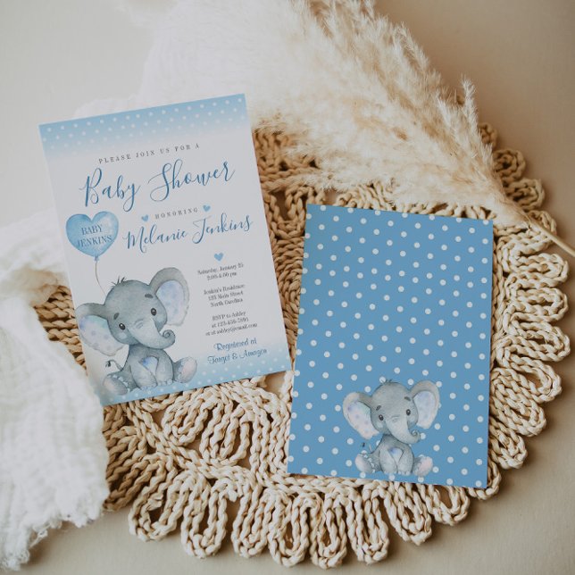 Invitación de Elephant Boy Baby Shower (Subido por el creador)