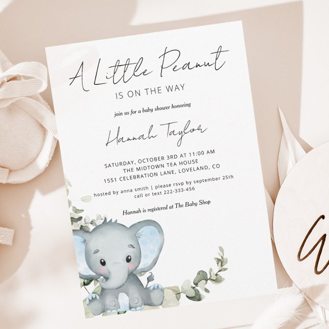 Invitación de Elephant Boy Baby Shower (Subido por el creador)