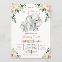 Invitación de Elephant Safari Baby Shower,