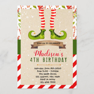 Invitación de elf party de navidades