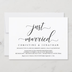 Invitación de Elopamiento de Boda, Fiesta de Recep