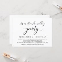 Invitación de Elopamiento de Boda, Fiesta de Recep