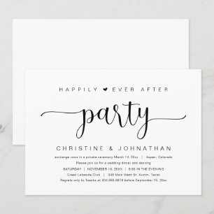 Invitación de Elopamiento de Boda, Fiesta Felices 