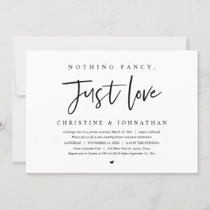 Invitación de Elopamiento de Boda, Nada Elegante, 