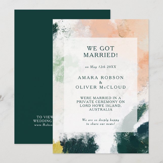 Invitación de Elopement Abstract Colorful (Anverso / Reverso)