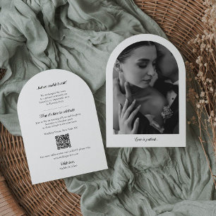 Invitación de Elopement Arch con código de foto y