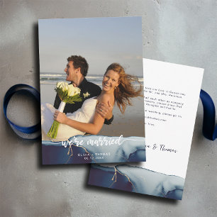 Invitación de Elopement Beach, foto moderna de la 