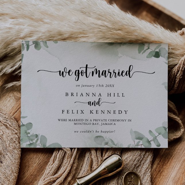 Invitación de Elopement Classic Green Eucalyptus (Subido por el creador)