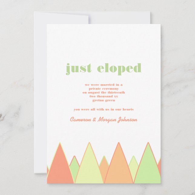 Invitación de Elopement Colorful Peaks (Anverso)